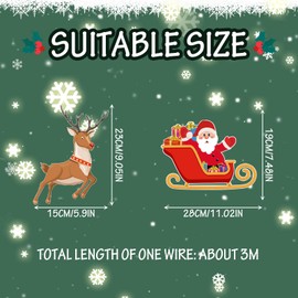 UILYNIU 4 Pieces Christmas Reindeer Bunting, Sleigh Reindeer Pull Flowers Christmas Banner, Xmas Reindeer Banner, Santa Sleigh Banners, Christmas Party Decorations, Christmas Decoration Bunting (4)