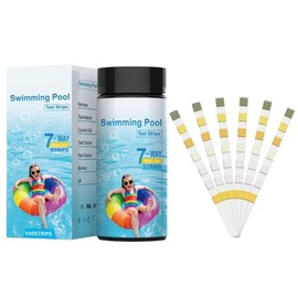 7 En 1 Tiras de Prueba de Acuario, 100 Piezas de Prueba de Tanque de Pecera, Kit de Prueba de Agua para Acuario de Agua Dulce y Salada, Prueba de PH, 
