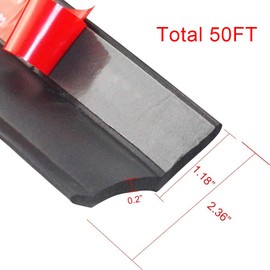 DGSL Universal Garage Door Seals Bottom Rubber, Garage Door Rubber Seal Strip Replacement, Weatherproofing Garage Door Weather Stripping with Nails (50 Feet)