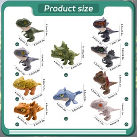GZLCEU Pack of 10 Dinosaur Finger Toy, Mini Dinosaur Set ABS Dinosaur Bite Fingers for Children, Boys and Girls Dinosaur Bite Fingers (Mixed Colours)
