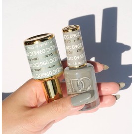 DND DC Gel Polish Set, Green Collection, UV/LED Gel Polish and Air Dry Nail Lacquer, Matching Chip-Free Polish Duo, 096 Olive Garden, 0.5 Fl Oz