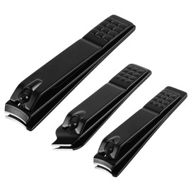 Nail Clipper Set & Nail Trimmer, 3PCS Nail Cutter Set, Sharp Straight & Curved & Slant Cutting Blades, Perfect for Toenail, Fingernail & Ingrown Nail with Metal Case