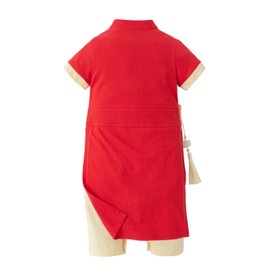 LXKIKMM Baby Toddler New Year Chinese-style Rompers Chinese Cheongsam Costume,Red Short Sleeve 18-24 Months