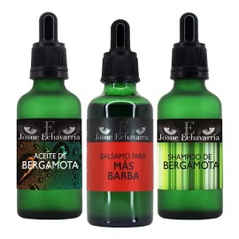 Josue Echavarria Kit Viaje Premium Locion Crecimiento De  Barba Aceite Bergamota Y Shampo De Bergamota Josue Echavarria