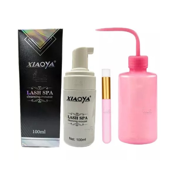 Xiaoya Kit Espuma Limpiadora+brocha+pizeta Para Extensión Pestañas