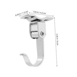 Operitacx 2 Stück Oberer Befestigungshaken hängend rostfrei Deckenhakenclips Pflicht Deckenhaken zum Aufhängen von Pflanzen stahlhaken mehrzweckhaken weiße Deckenhaken Deckenbehang Silver