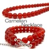 [SION] Natural Stone Necklace, Carnelian Red Agate, Approx. 0.2 inches