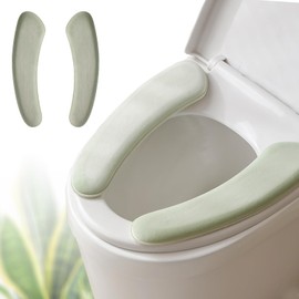 Thick and Elastic Toilet Seat Cover – Washable & Reusable with Double-Sided Hook and Loop Fastener for Easy Attachment – Cushioned Mat with Thick Sponge for Extra Comfort (Green)