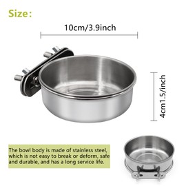 DVHEY Bird Feeding Dish Cups, Stainless Steel, 2 Pack, Small