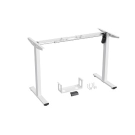 LongKe Electric Standing Desk Frame Adjustable Height, Stand up Home Office Desk Frame, 36 to 51 Inches Sit Stand Desk Frame with Memory Preset (White)