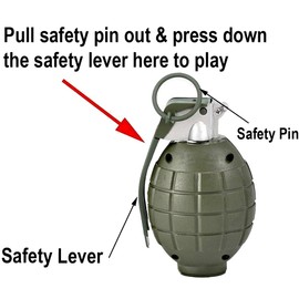 Liberty Imports 4 Pack Kids Toy Military Army Pretend Play Plastic Hand Grenades with Realistic Sound Effects & Flashing Light