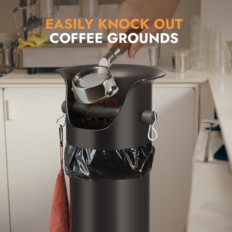 CURTA Espresso Coffee Knock Box with Garbage Bags(30Pcs), Commercial Knock
