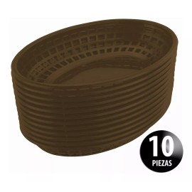 Dilitools Canasta Plástica 23.5 Cm Comida Rápida Botana 10 Piezas