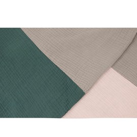 Gloop Women's Scarf XXL Knitted Triangle Scarf Cotton Triangular Scarf Muslin Scarf Without Scratching on Skin Made in Italy, Old green-beige-pink