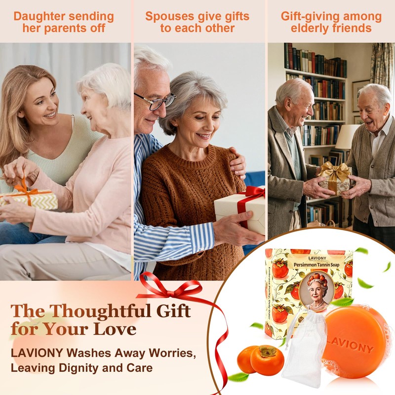 Japanese Persimmon Soap Bar for Body Odor, Nonenal & Green