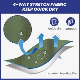 maamgic Mens 7" Stretch Swim Trunks Quick Dry Mesh Lining Swimwear Bathing Suits Solid Army Green X-Large