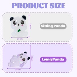 Noaya 35pcs Luminous Mini Resin Pandas - Mini Resin Animals Glow in the Dark Pandas Miniature Animals Figures for Creative DIY Model/Home Decor/Garden Landscaping Decorations