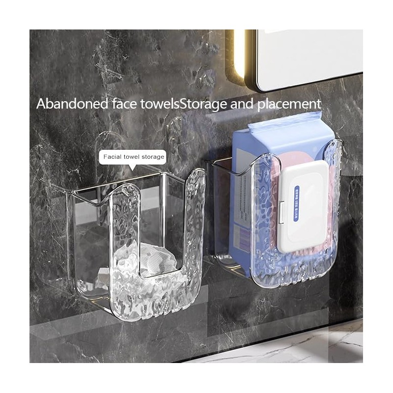 WEZCHUGHAOL 2Wet Wipes Dispenser, Kitchen Storage, No Punching Holder, Wall