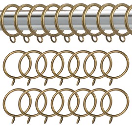 Businey 24 Pack Curtain Rings 50mm Bronze Metal Curtain Rings Brass Curtains Ring Internal Diameter Curtains Hoops Rod Ring with Eyelet for for Window, Door and Shower Hanging