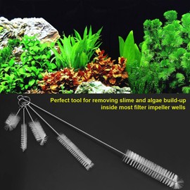 Cepillos de limpieza, 5 piezas de acero inoxidable Limpiador de tubos Cepillos de lavado Cepillo para limpiar el tanque de peces de acuario Filtro Tubo de la bomba de agua