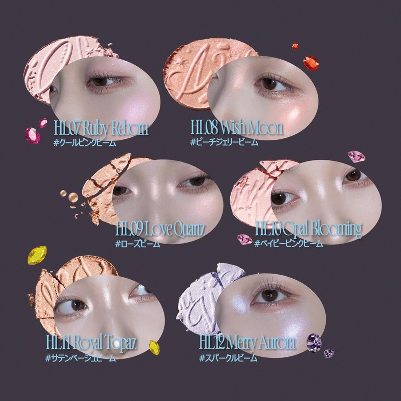 fwee (12 Colors) Glitz Stone Highlighter (HL10 Opal Blooming, 1