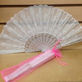 12 Sparkle Pink Organza Bag for Hand Fan Wedding Party Favor(FANS NOT INCLUDED) / Folding Fan Bags/ BAGS ONLY / 3" X 10"