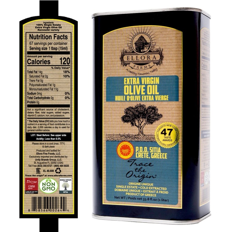 Ellora farms Single Estate SITIA, Greek Extra Virgin Olive Oil,