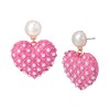 Pearl Heart Drop Earrings