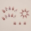 Set of 24 Nail Tips Bud Flower Decoration Line Square