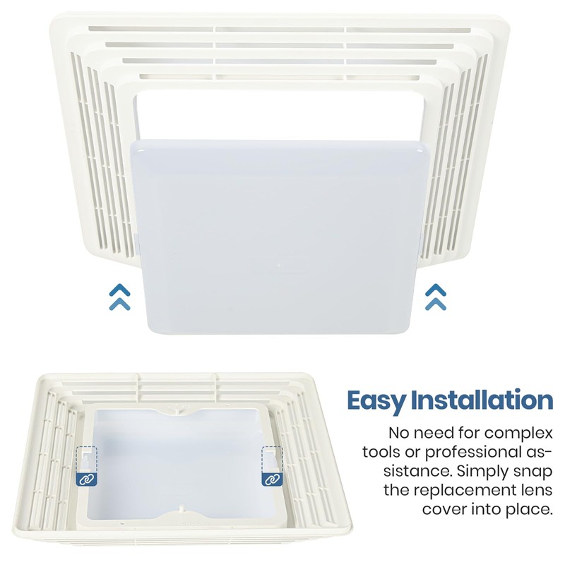 CALPALMY Exact Replacement Bathroom Vent Fan Light Lens Cover, Compatible