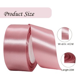 Satin Ribbon Bean Paste Pink 40 mm Wide Gift Ribbon Satin 22 m Satin Ribbons Bean Paste Pink Thick Ribbon Decorative Ribbon Silk Ribbon Gift Wrapping Fabric Ribbon Gift Ribbons for Decorating Crafts
