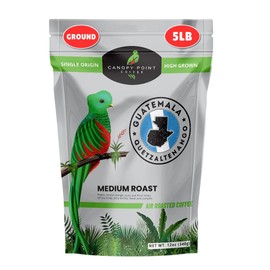 Canopy Point Coffee - Guatemala Medium Roast - 5lb Bag, Freshly Ground, Specialty Small Batch Air Roasted Coffee, Gourmet Medium roast, Arabica Coffee, Coffee Shop Grade (Bulk Ground, 5lbs)