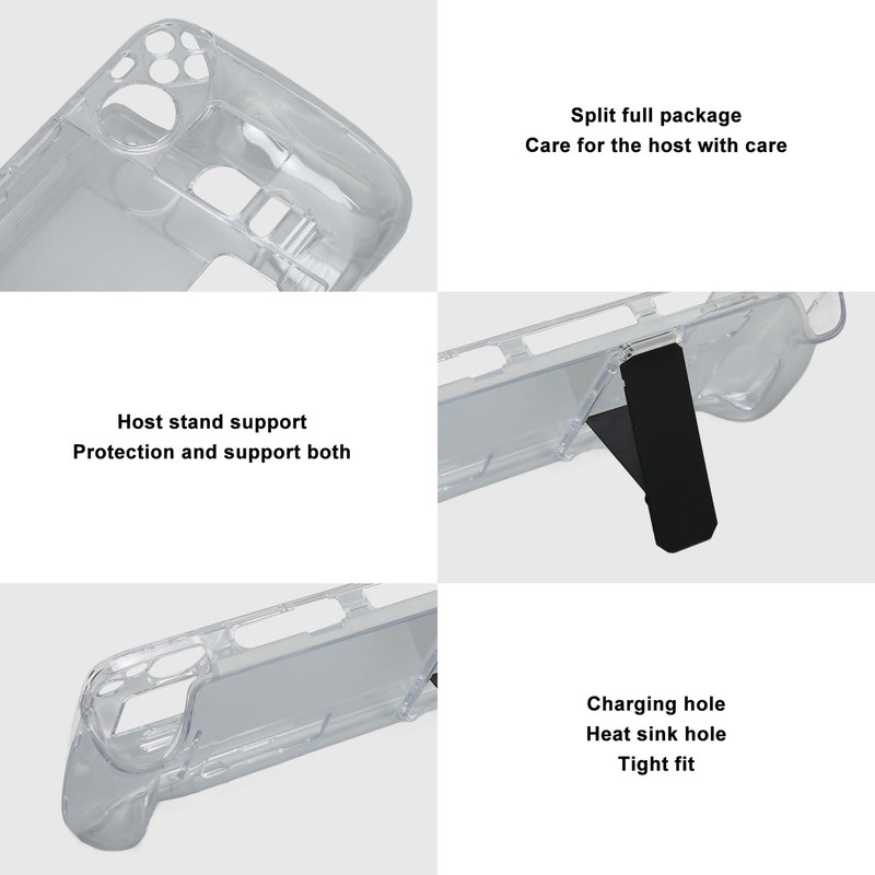Protective Case Compatible with Steam Deck Game Console, Clear Shockproof