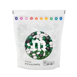M&M'S WORLD Dark Green, Black, and White Football Big Game Milk Chocolate Candy, 2lb Bulk Candy for Football Party Decor, Gifts, and Favors