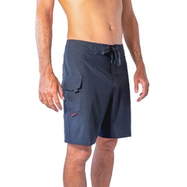 Maui Rippers Men's 18"-19" 4-Way Stretch Boardshorts Swim Trunks, Black, 34