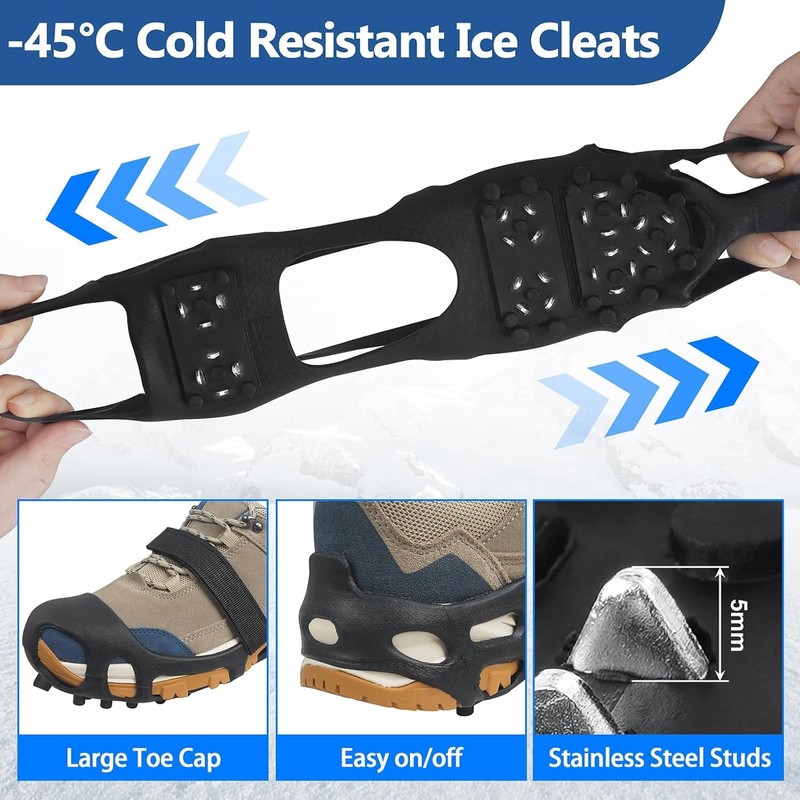 Ice Cleats for Shoes and Boots - 28 Studs Traction