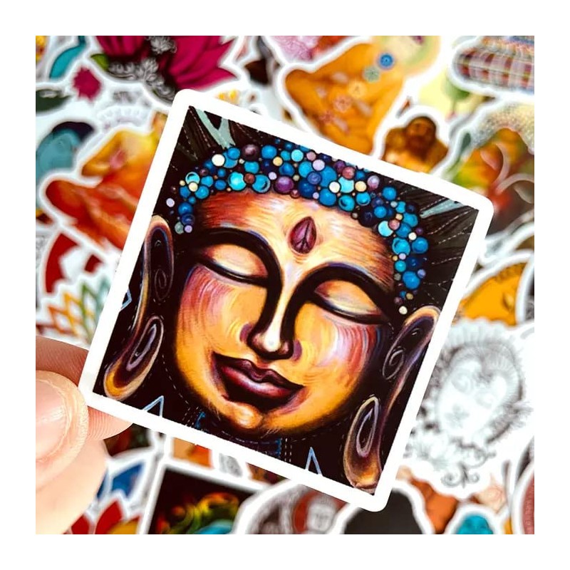 100 Pcs Buddhist Buddha Stickers Waterproof Waterproof Stickers Assorted Car