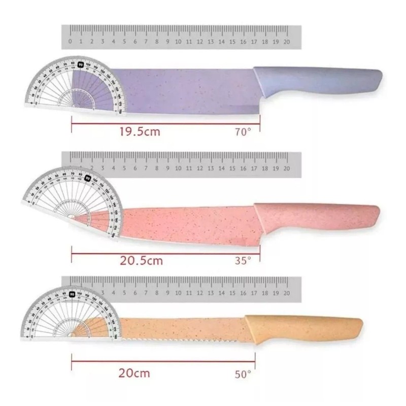 Evryealth Cuchillos 'profesionales 6 Piezas Cerámica Acero Inoxidable