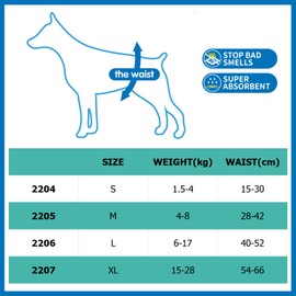 BPS Pack of 16 Nappies for Dogs Sanitary Disposable Pets Male Training Super Absorbent Hygienic Panties 4 Sizes (XL) BPS-2207 x 2