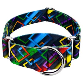 Country Brook Petz - Memphis 90s Martingale Dog Collar - Abstract Collection Featuring Geometric Designs (1 1/2 Inch, Large)