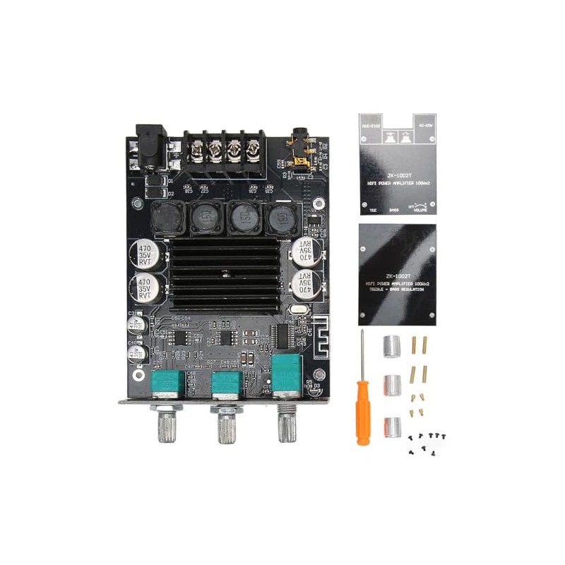 ZK-1002T BluetoothH 5.0 Amplifier Board, 2x100W Dual Channel HiFi Subwoofer