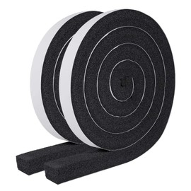 MAGZO Adhesive Foam Weather Stripping 1 Inch W X 1 Inch T, Thick Window Air Conditioner Sealer Open Cell High Resilience, Total Length 13 Feet (6.5ft x 2 Rolls)