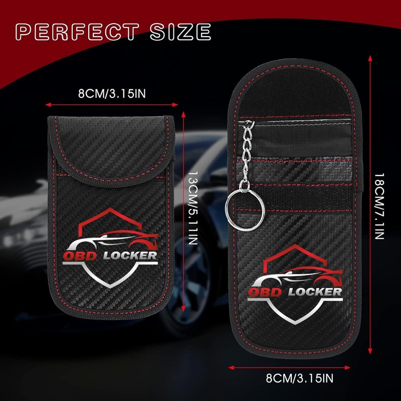 RFID Protection Car Key Blocking Faraday Pouch Carbon Fiber Compatible