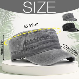 LUKIUP Men's Baseball Cap, Adjustable Tactical Beanie Baseball Cap for Men and Women, Black+grey, 55-59