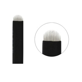40-Pack Disposable Microblading Needles - 0.18mm 18 Pins U-shaped Blades for Eyebrow & Lip Permanent Makeup, Compatible with Microblading Pens, High Precision Tattoo Supplies (Black U18)