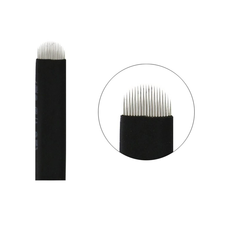 40-Pack Disposable Microblading Needles - 0.18mm 18 Pins U-shaped Blades