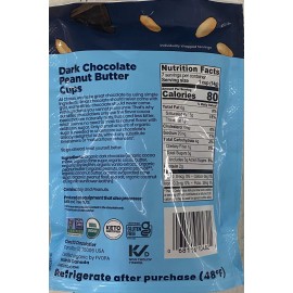 Chocxo USDA ORGANIC 70% CACAO Dark Chocolate Peanut Butter Cups 3.4 oz Bag