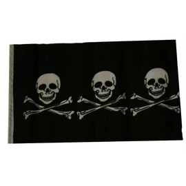 12x18 12"x18" Jolly Roger Pirate Chris Condent Realistic Sleeve Flag Garden