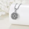 URONE Compass Locket Chain 925 Sterling Silver Compass Locket Pendant