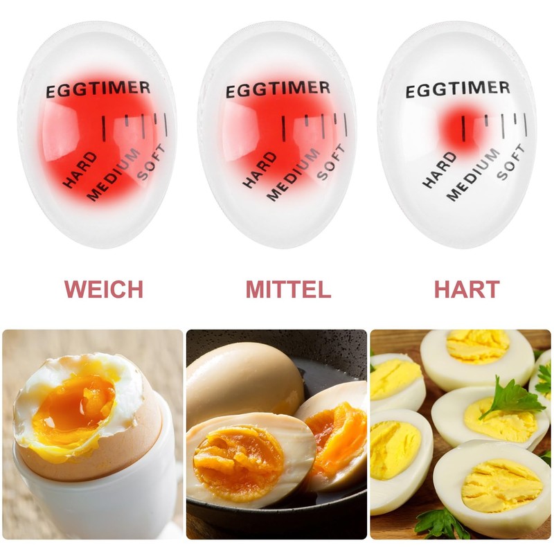Fzyisw 4Pcs Egg Timer, Colour Changing Egg Timers for Boiling